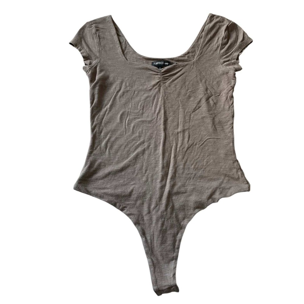 Toad&Co Gemma Bodysuit Women Small Brown Short Sleeve Cotton Tencel Gorpcore